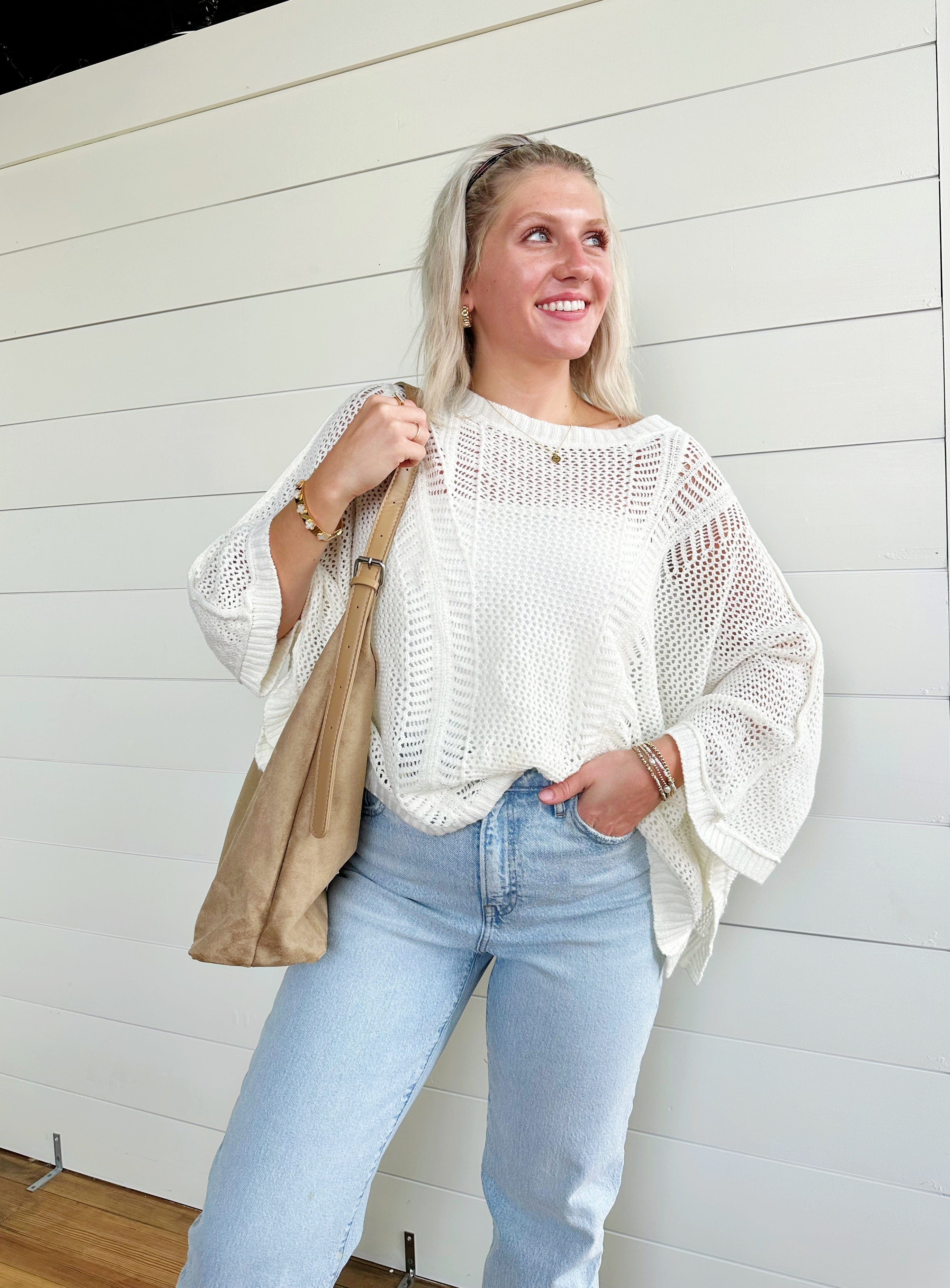 Slouchy Suede Saddle Bag In Taupe - Infinity Raine