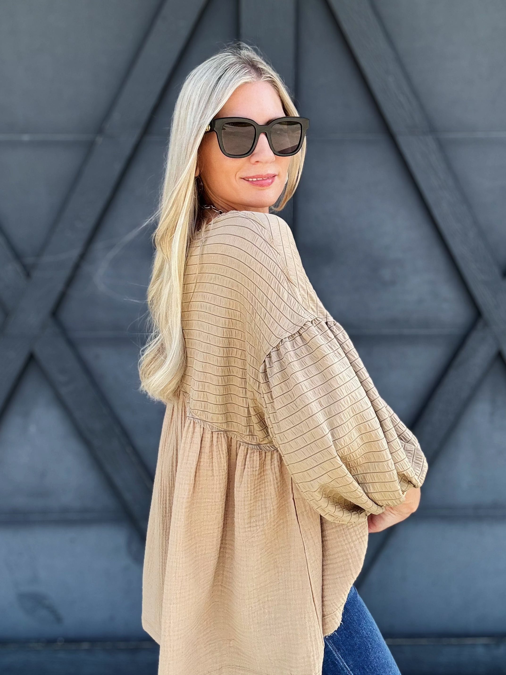 The Natalie Top In Oat - Infinity Raine