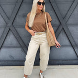 Mali Baby Tee Short Sleeve Top In Mocha - Infinity Raine