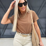 Mali Baby Tee Short Sleeve Top In Mocha - Infinity Raine