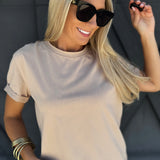 Mali Baby Tee Short Sleeve Top In Oat - Infinity Raine