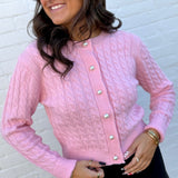 ASTR The Label Tops - Sweaters ASTR Pearl Button Cardigan In Pink