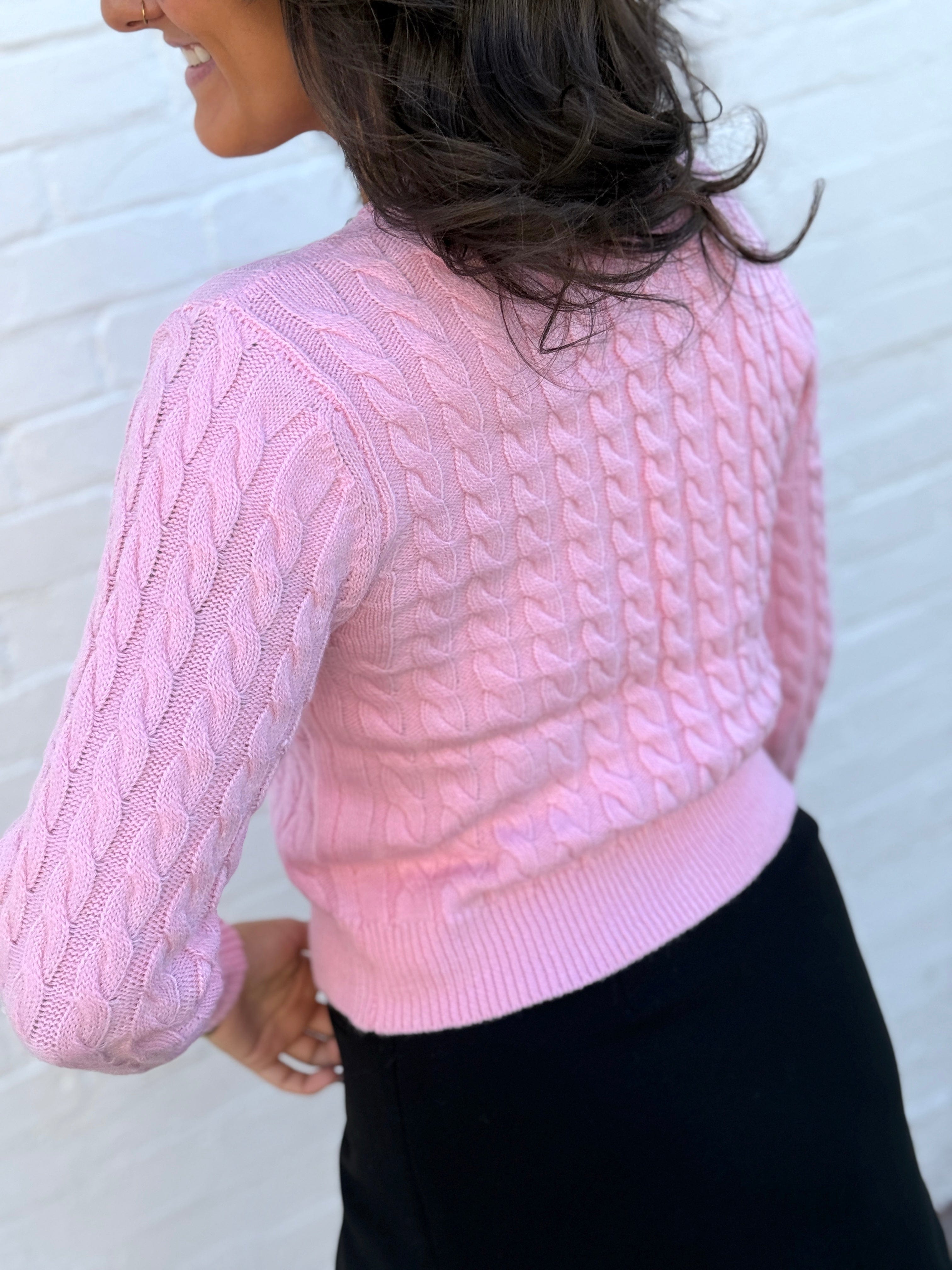 ASTR The Label Tops - Sweaters ASTR Pearl Button Cardigan In Pink
