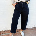blu pepper Bottoms - Pants Barrel Capri Pants In Black