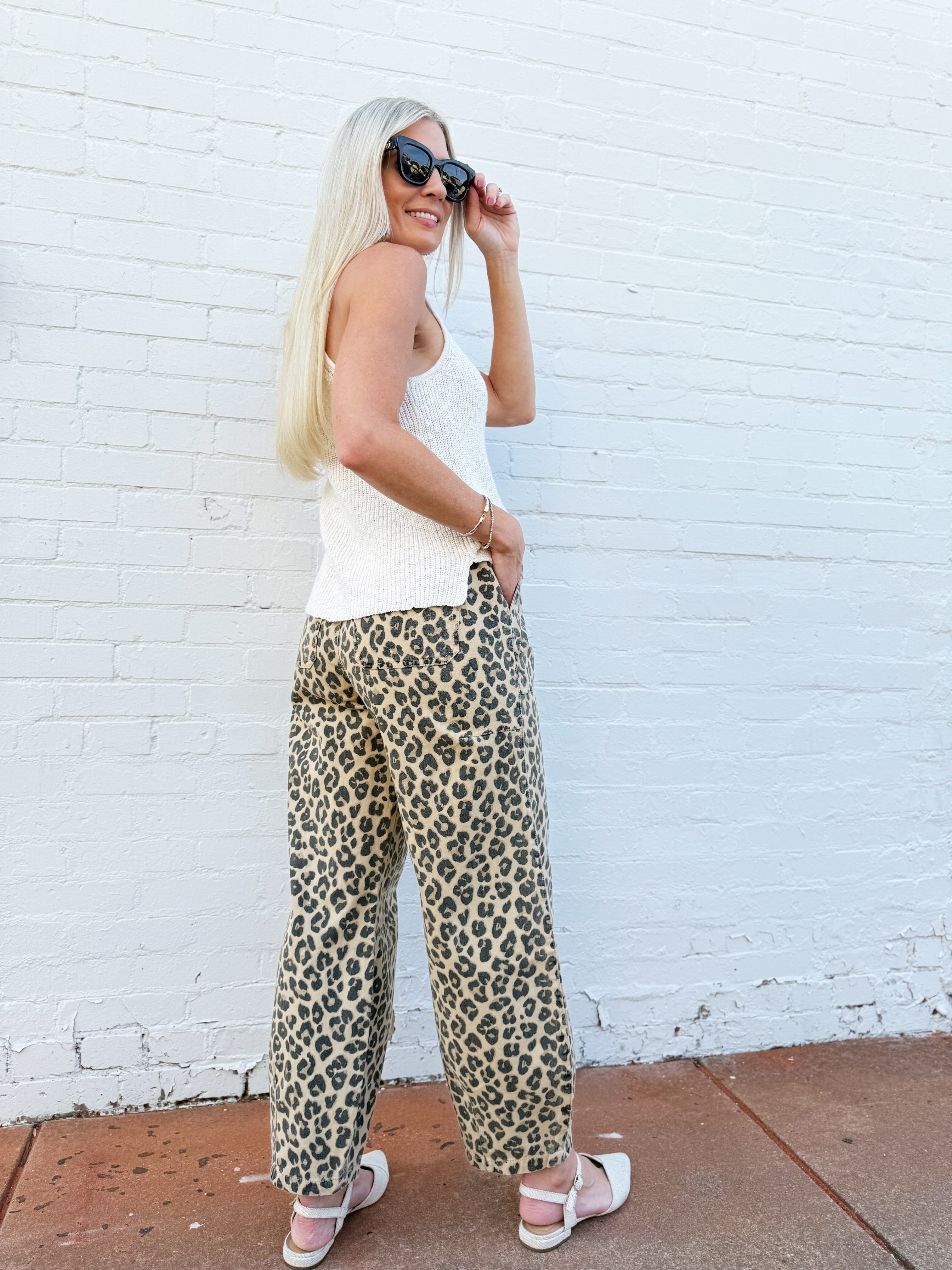 blu pepper Bottoms - Pants Drawstring Barrel Pants In Leopard