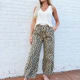 blu pepper Bottoms - Pants Drawstring Barrel Pants In Leopard