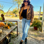 blu pepper Outerwear - Jackets & Coats Leopard Quilted Puff Jacket In Brown