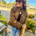 blu pepper Outerwear - Jackets & Coats Leopard Quilted Puff Jacket In Brown