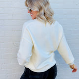 blu pepper Tops - Sweaters Button Down Cardigan In Cream