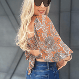 Tie Back Paisley Crop Top In Coco - Infinity Raine