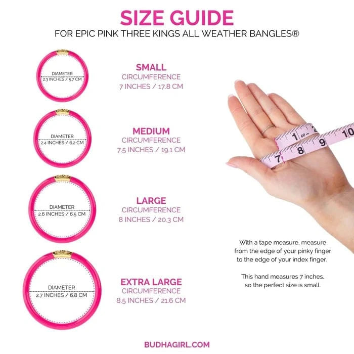 BuDhaGirl All Weather Bangles (Three Kings) In Epic Pink - Infinity Raine
