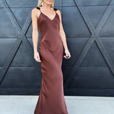 Camellia Dresses 3D Floral Dinner Dress In Mocha