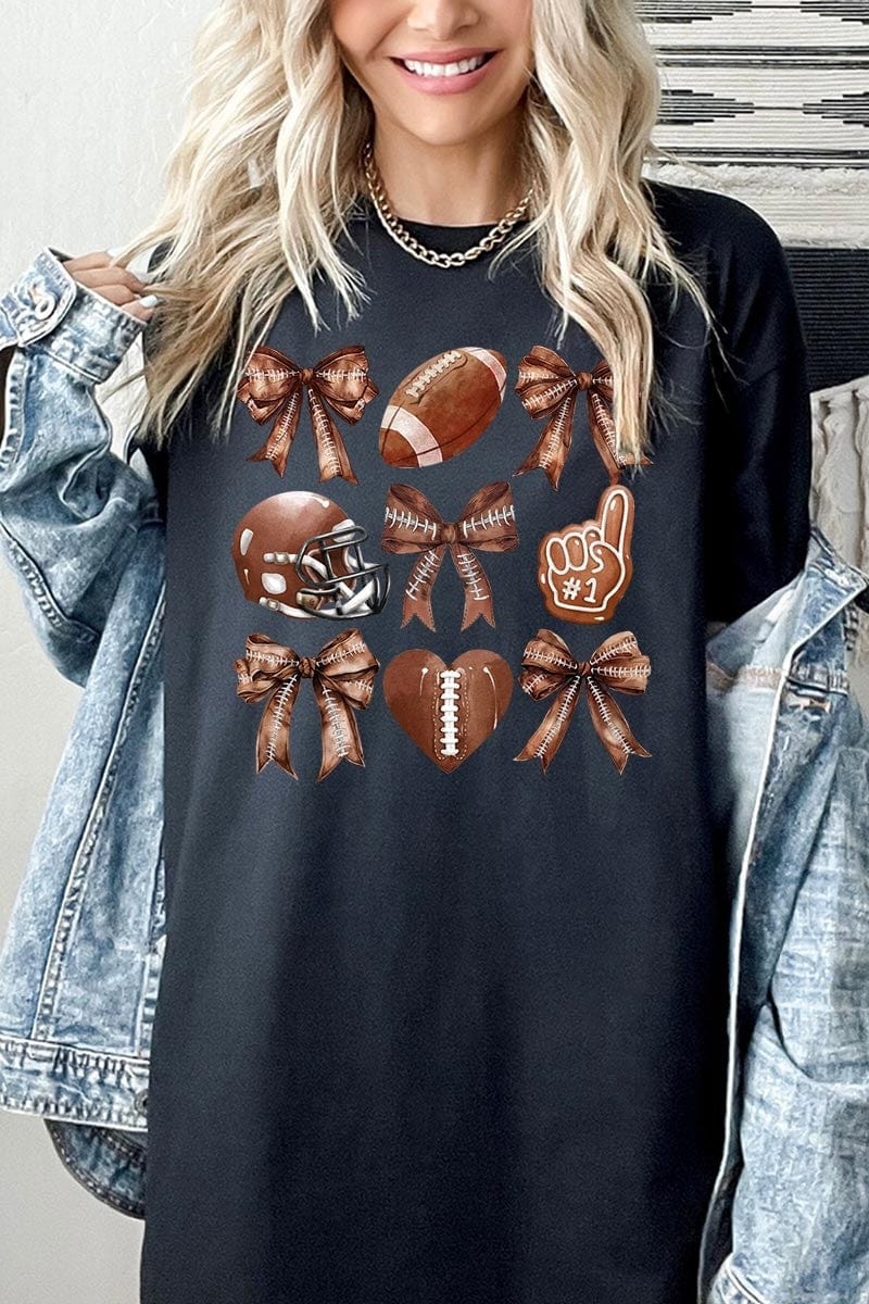 Football Graphic Tee In Black - Infinity Raine