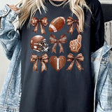 Football Graphic Tee In Black - Infinity Raine