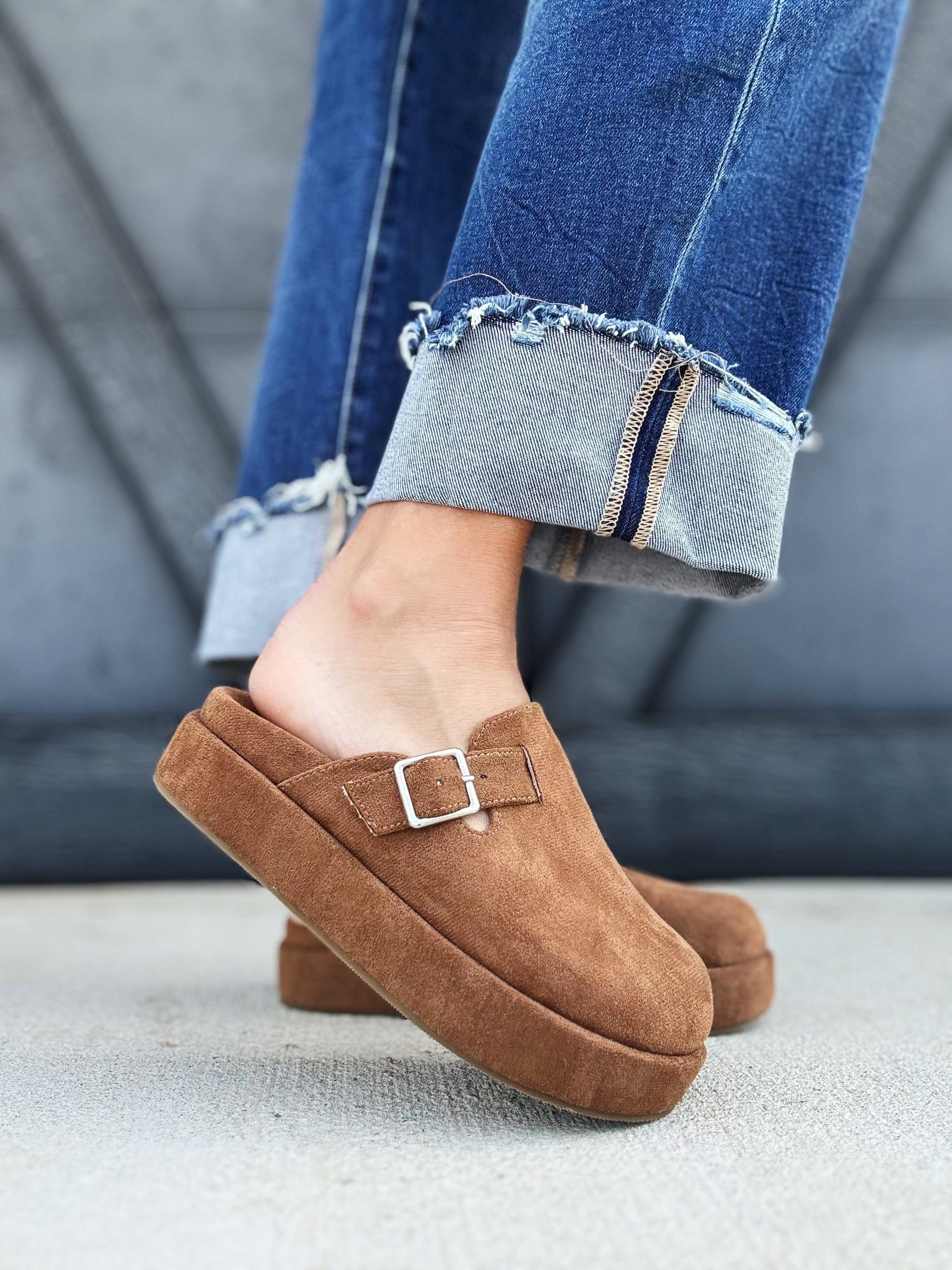 Corkys Holidaze Clogs In Tobacco Faux Suede - Infinity Raine