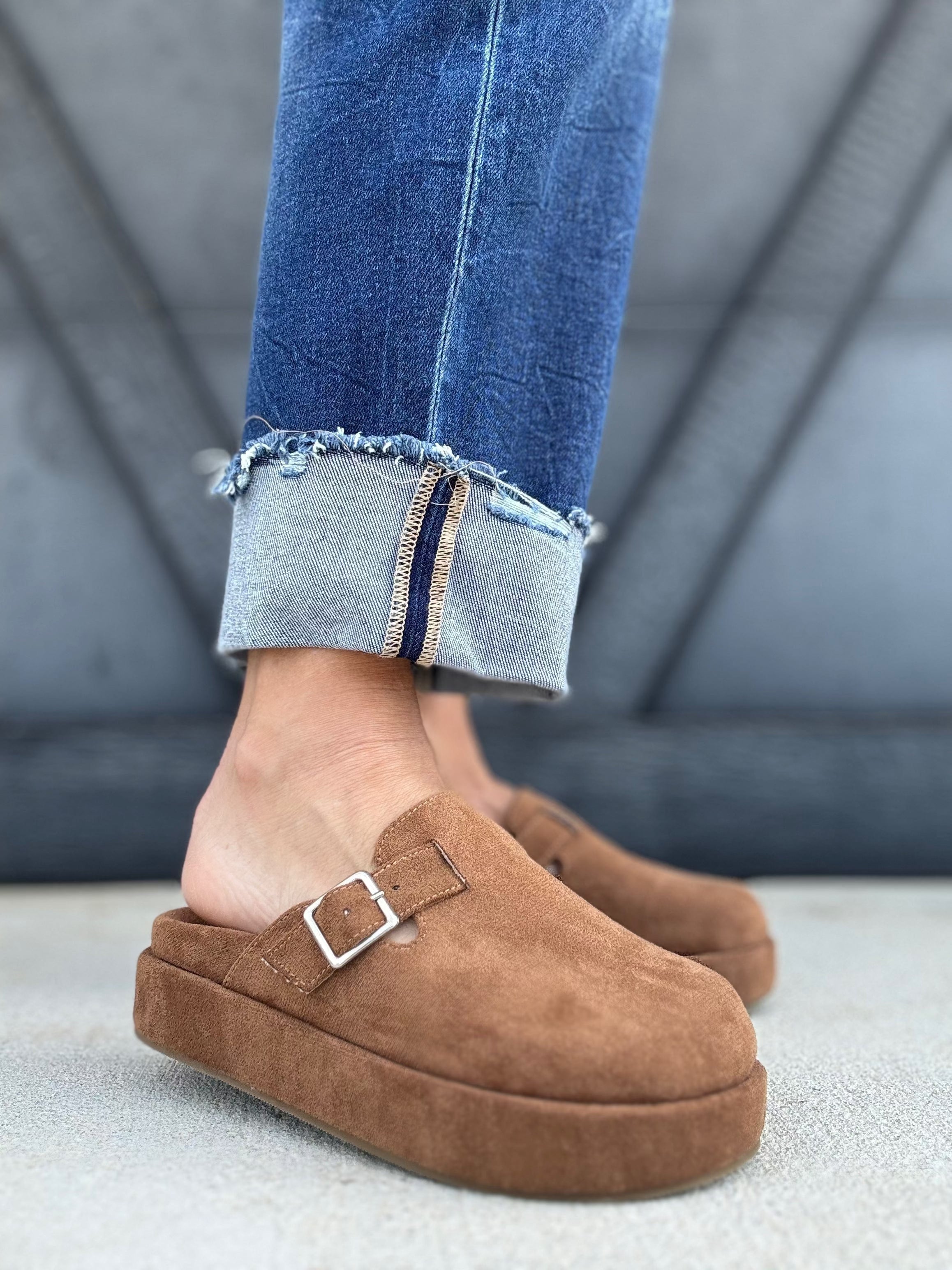 Corkys Holidaze Clogs In Tobacco Faux Suede - Infinity Raine