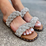 Hey Girl By Corkys Dont Get It Twisted Sandals In Clear Rhinestones - Infinity Raine