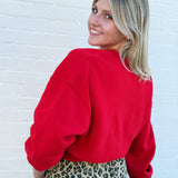 Double Zero Tops - Sweatshirts Everyday Cropped Pullover In red