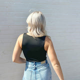 Scoop Neck Seamless Bodysuit In Black - Infinity Raine