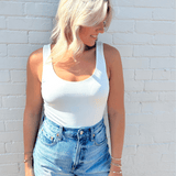 Scoop Neck Seamless Bodysuit In Ivory - Infinity Raine