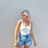 Scoop Neck Seamless Bodysuit In Ivory - Infinity Raine