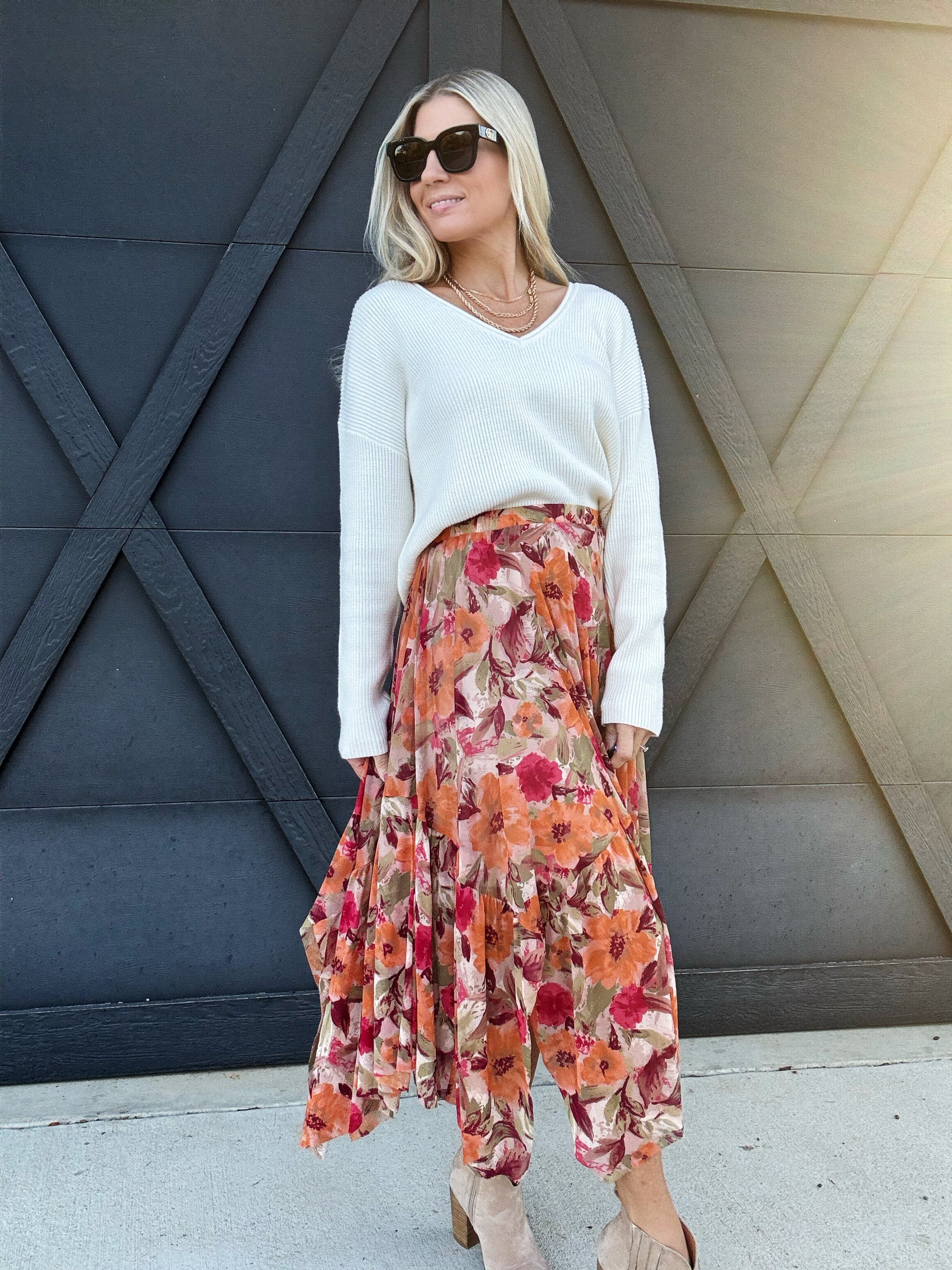 Floral Printed Mesh Ballerina Skirt In Khaki Olive - Infinity Raine