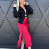 ee:some Bottoms - Skirts Satin Midi Skirt In Wine