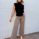 ee:some Tops - Blouses Ruched Cap Sleeve Mock Neck Top In Black
