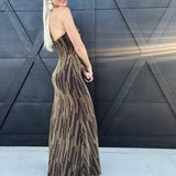 Flying Tomato Dresses Metallic Woven Maxi Dress In Gold