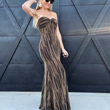 Flying Tomato Dresses Metallic Woven Maxi Dress In Gold
