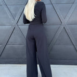 Flying Tomato Jumpsuits & Rompers Deep V Jumpsuit In Black