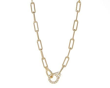 Handcuff Chain Link Necklace In Gold - Infinity Raine