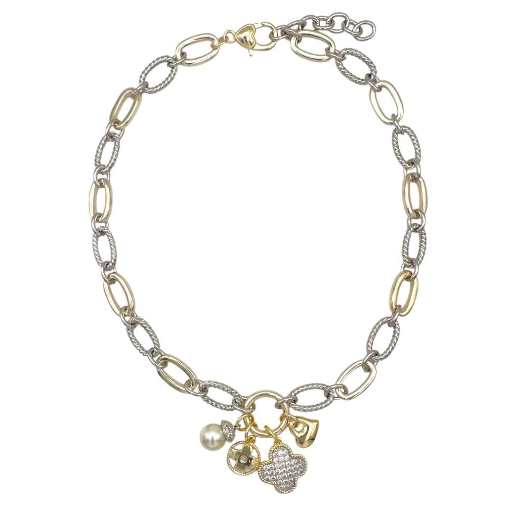 Two Tone Chain Charm Necklace - Infinity Raine