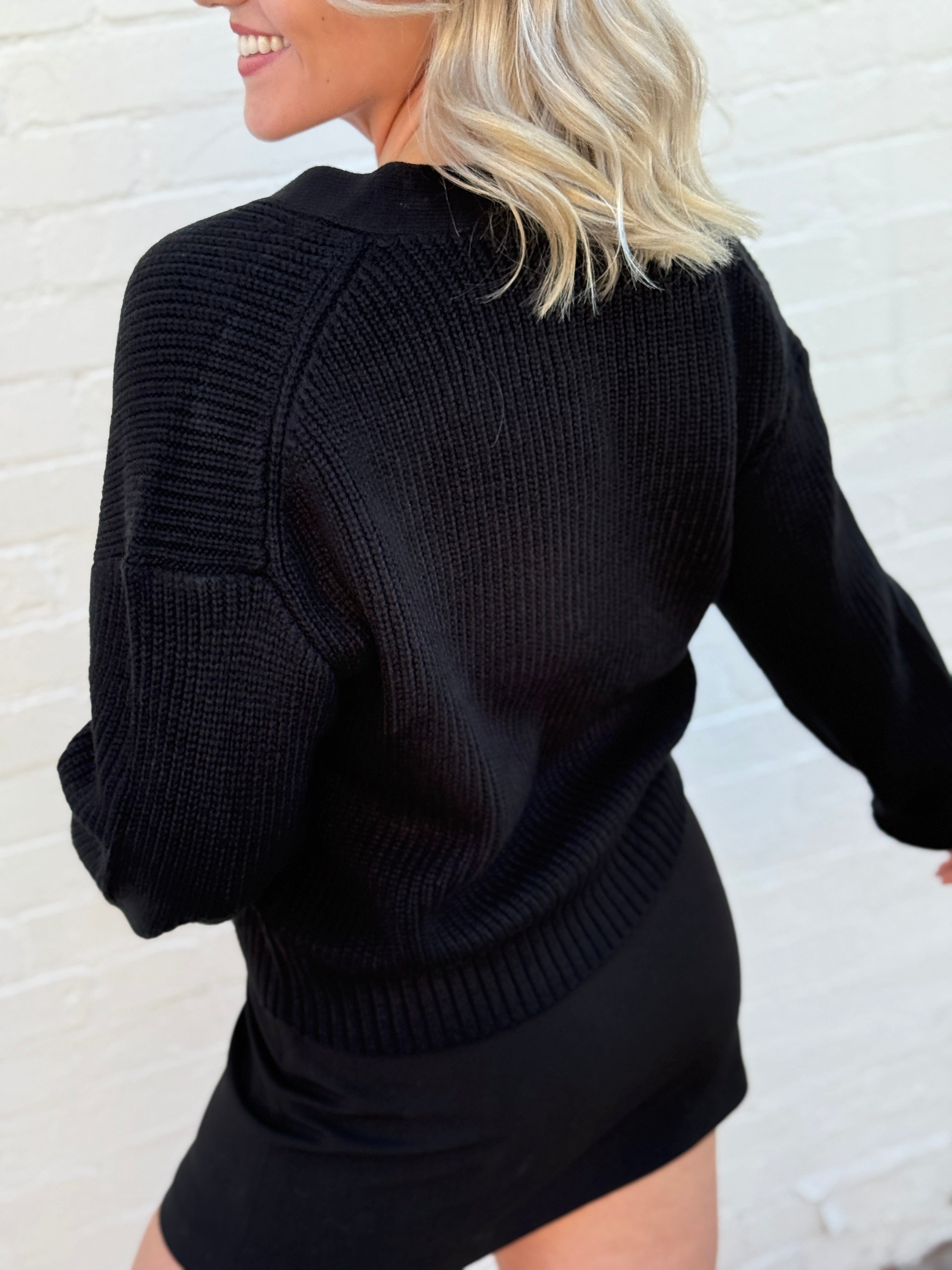 French Connection Outerwear - Cardigans French Connection Pearl Bow Cardigan In Black