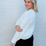 French Connection Outerwear - Cardigans French Connection Pearl Bow Cardigan In Porcelain Cream