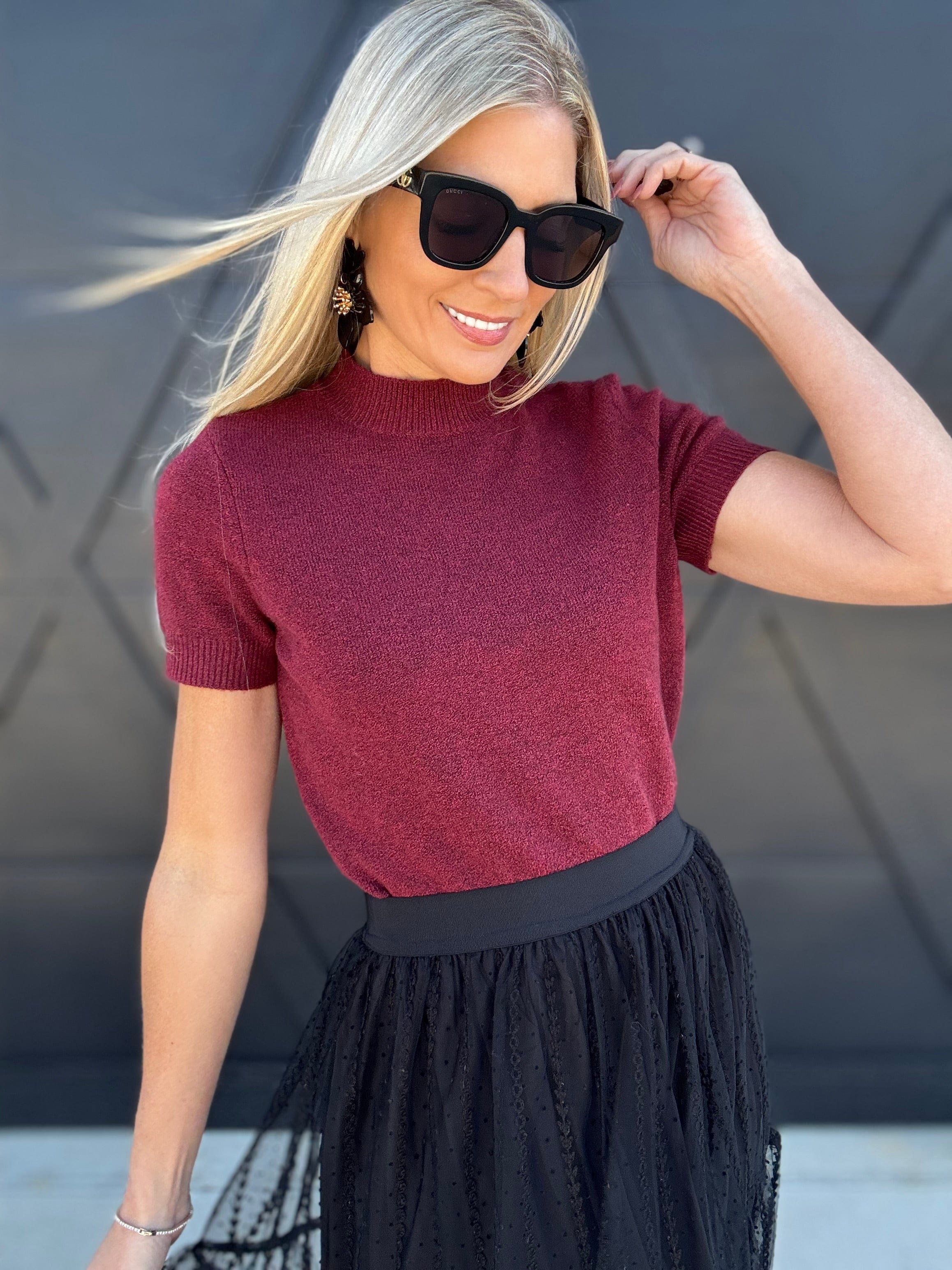 French Connection Tops - Blouses French Connection Vhari Top In Cabernet