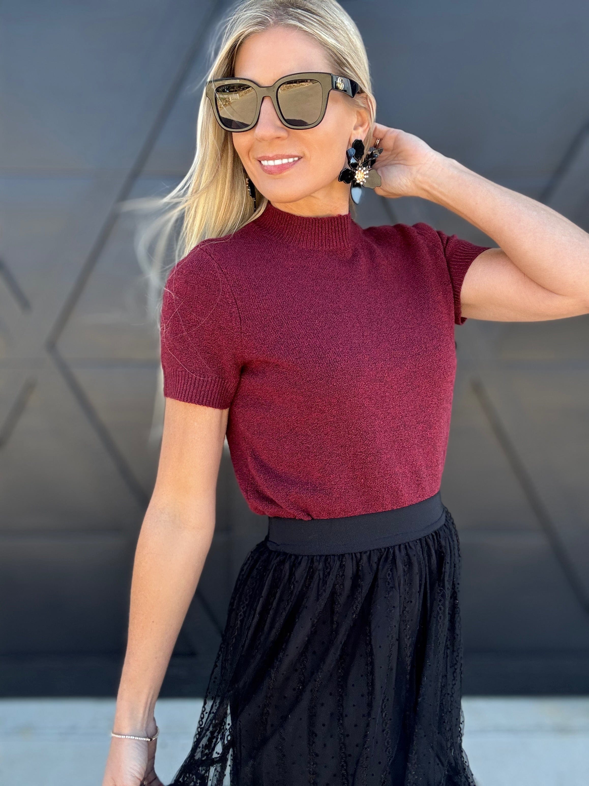French Connection Tops - Blouses French Connection Vhari Top In Cabernet