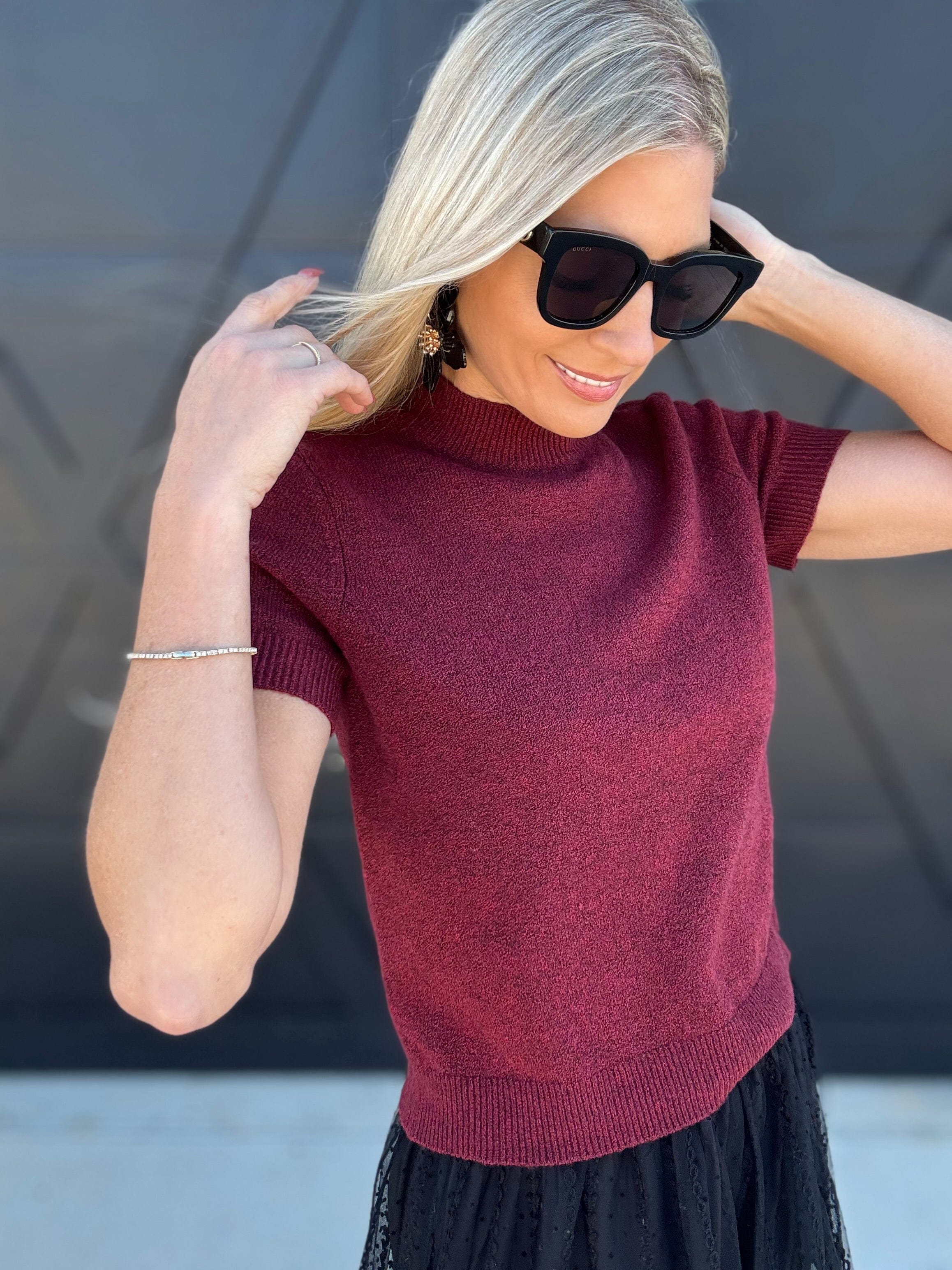 French Connection Tops - Blouses French Connection Vhari Top In Cabernet