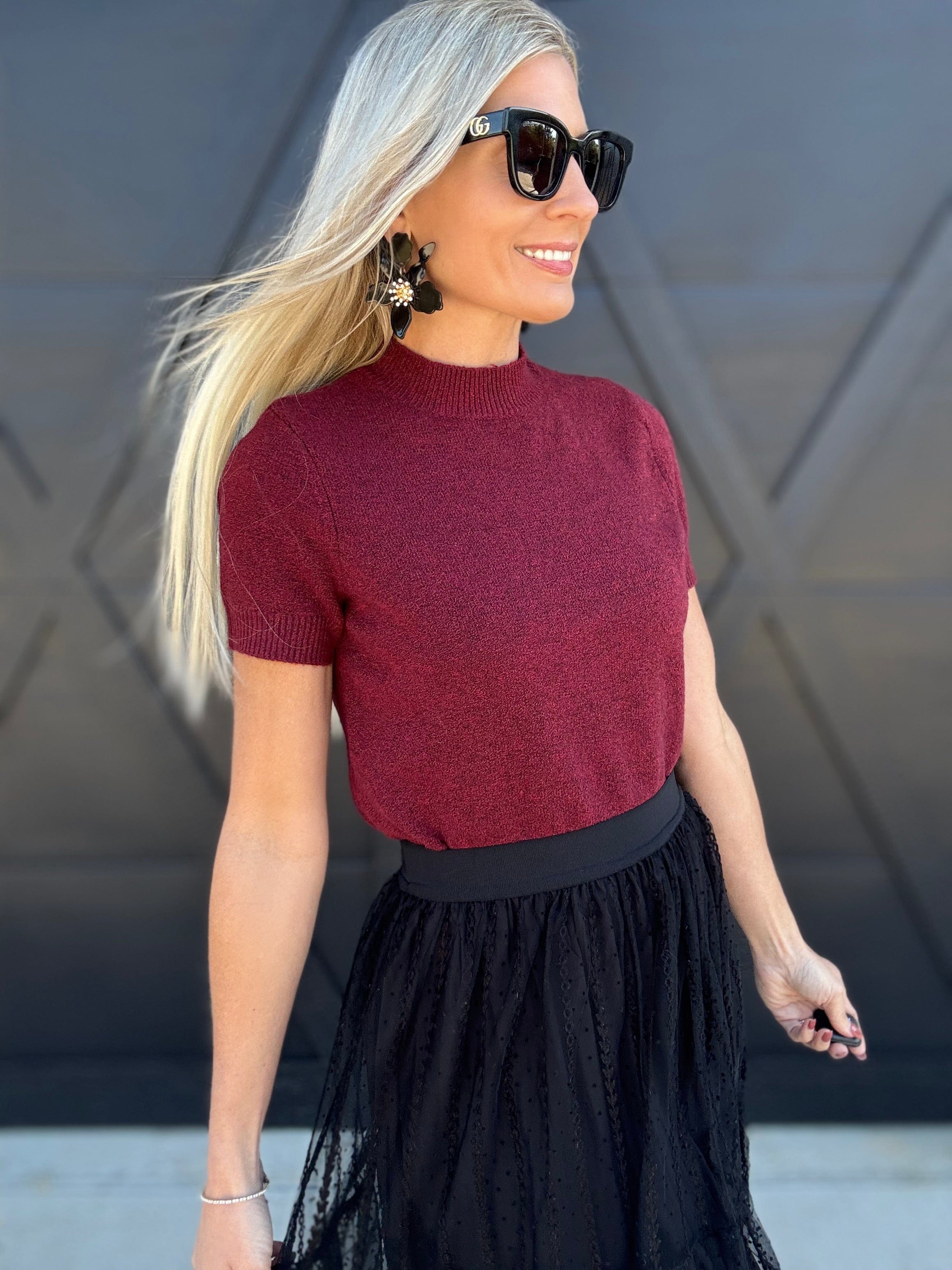 French Connection Tops - Blouses French Connection Vhari Top In Cabernet