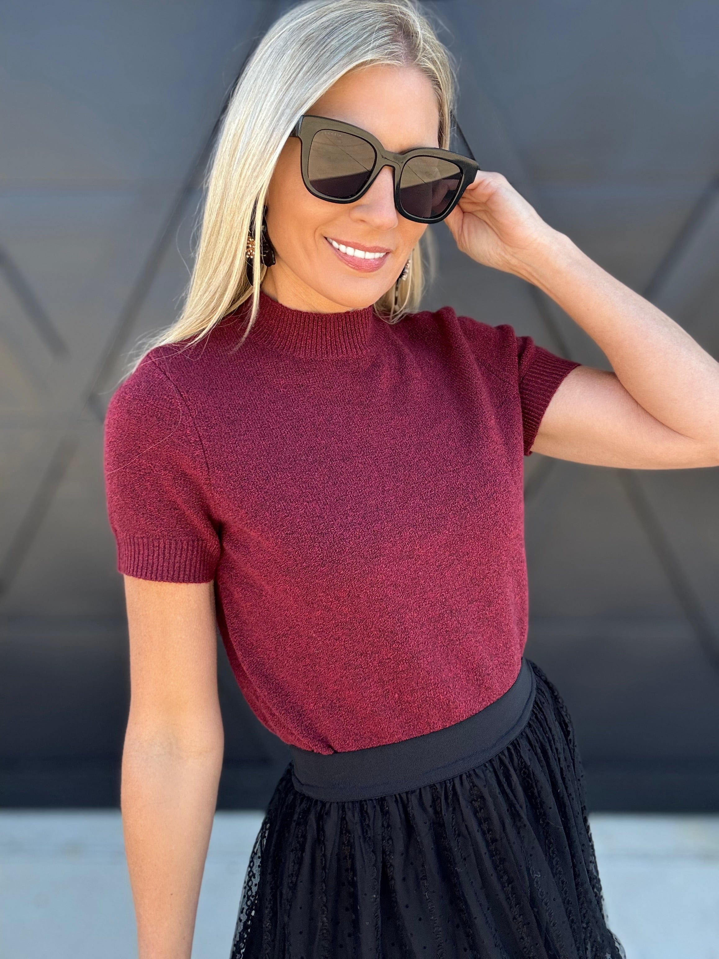 French Connection Tops - Blouses French Connection Vhari Top In Cabernet