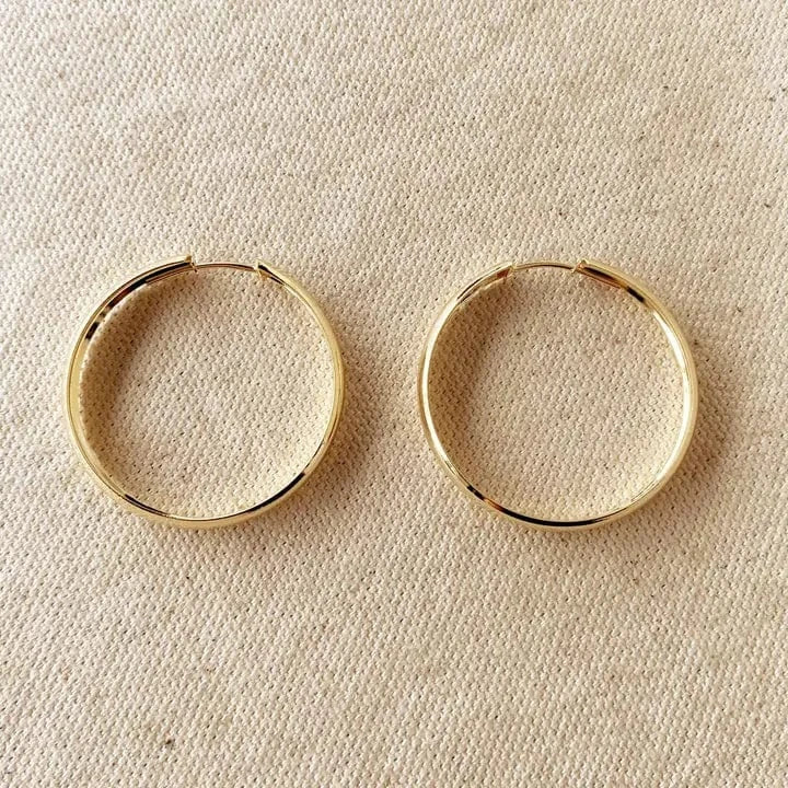 Hollow 40mm Hoops In Gold - Infinity Raine