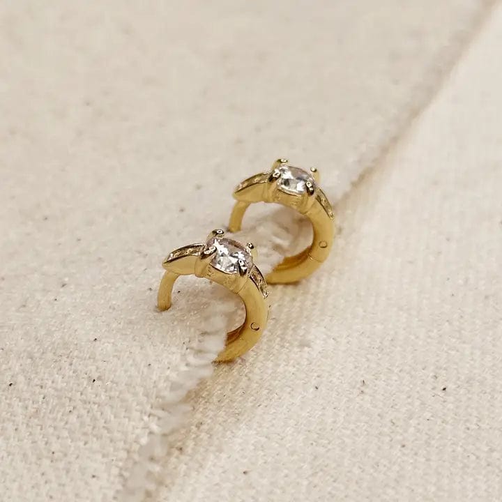 Mini CZ Clicker Earrings In Gold - Infinity Raine