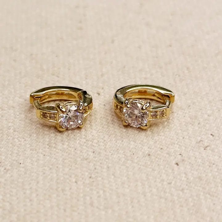 Mini CZ Clicker Earrings In Gold - Infinity Raine