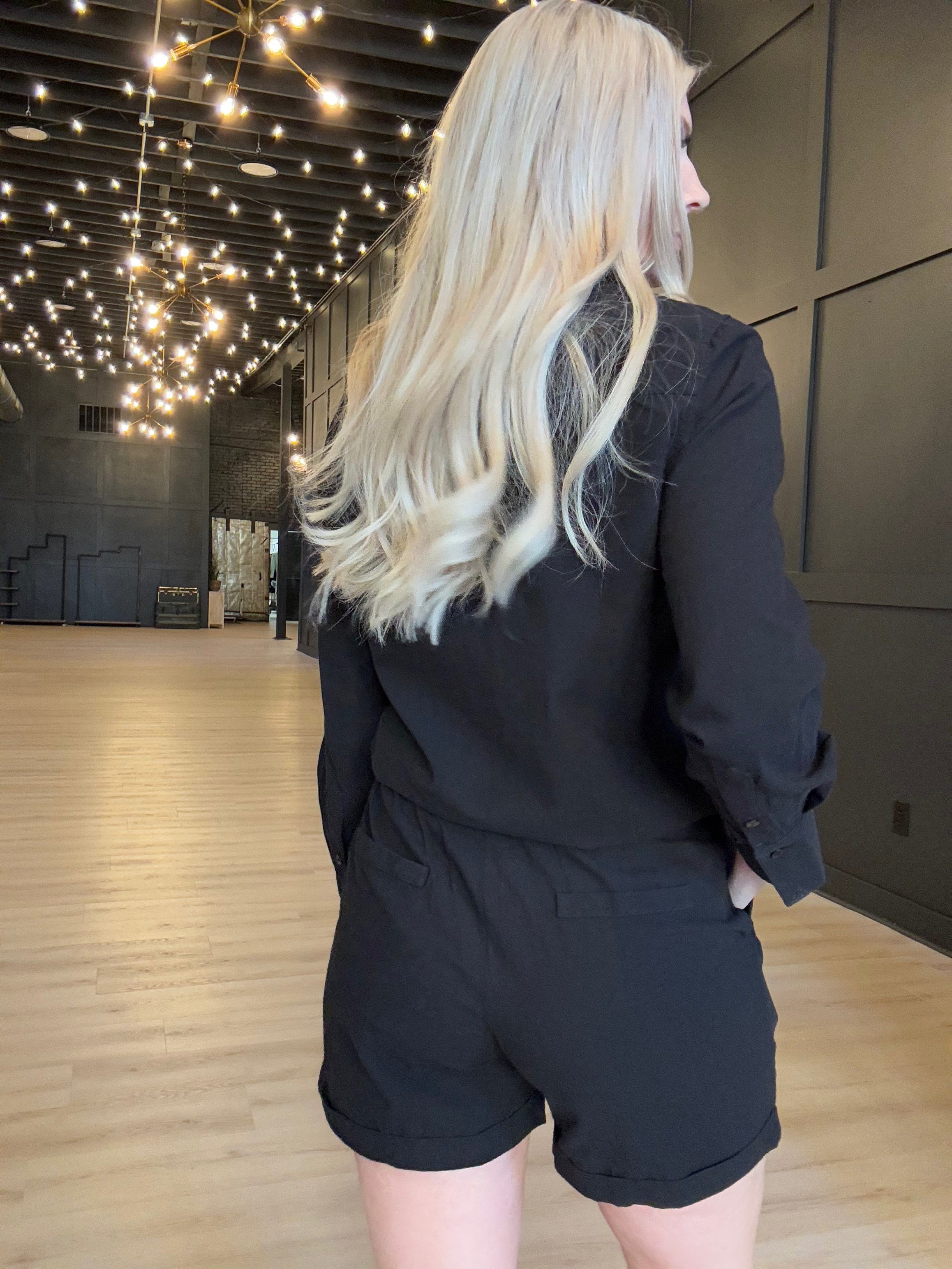 Hancock Manor Drawstring Shorts In Tocuyo Black - Infinity Raine