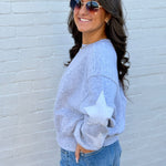 HYFVE Inc. Tops - Sweatshirts Star Patch Crewneck Sweatshirt In Heather Gray