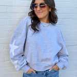HYFVE Inc. Tops - Sweatshirts Star Patch Crewneck Sweatshirt In Heather Gray