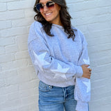 HYFVE Inc. Tops - Sweatshirts Star Patch Crewneck Sweatshirt In Heather Gray
