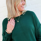 HYFVE Tops - Sweaters Rolled Round Neck Sweater In Dark Green