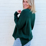 HYFVE Tops - Sweaters Rolled Round Neck Sweater In Dark Green