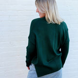 HYFVE Tops - Sweaters Rolled Round Neck Sweater In Dark Green